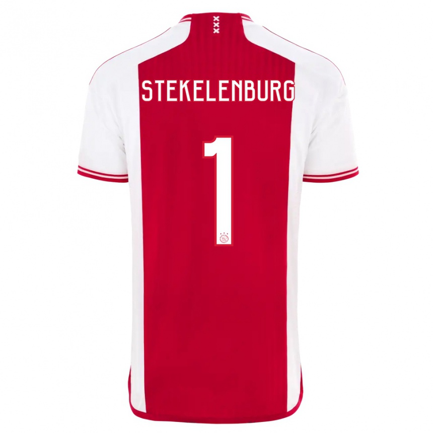 Niño Fútbol Camiseta Maarten Stekelenburg #1 Rojo Blanco 1ª Equipación 2023/24