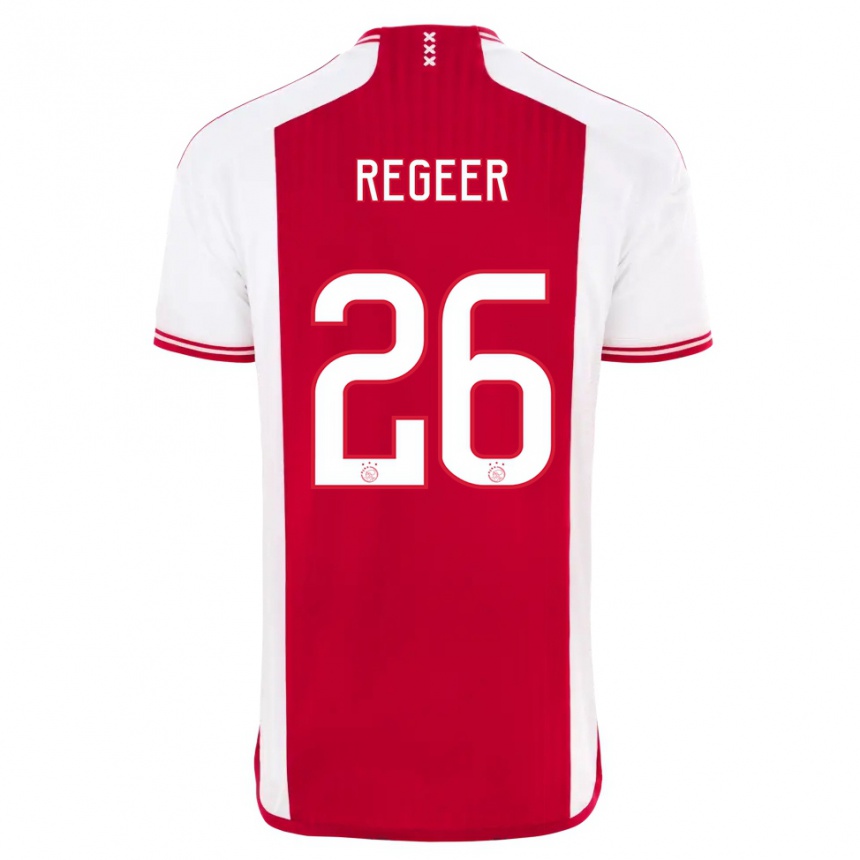 Niño Fútbol Camiseta Youri Regeer #26 Rojo Blanco 1ª Equipación 2023/24