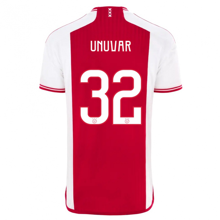 Niño Fútbol Camiseta Naci Unuvar #32 Rojo Blanco 1ª Equipación 2023/24