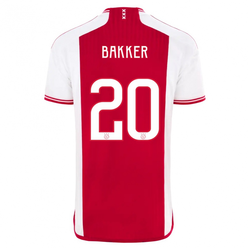 Niño Fútbol Camiseta Eshly Bakker #20 Rojo Blanco 1ª Equipación 2023/24