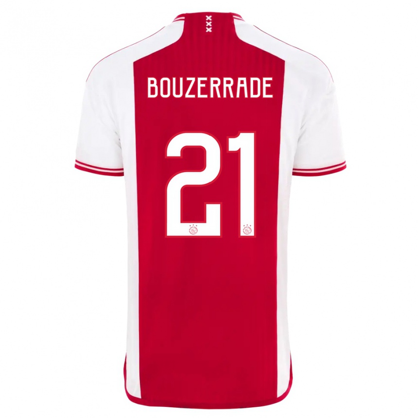 Niño Fútbol Camiseta Zaina Bouzerrade #21 Rojo Blanco 1ª Equipación 2023/24