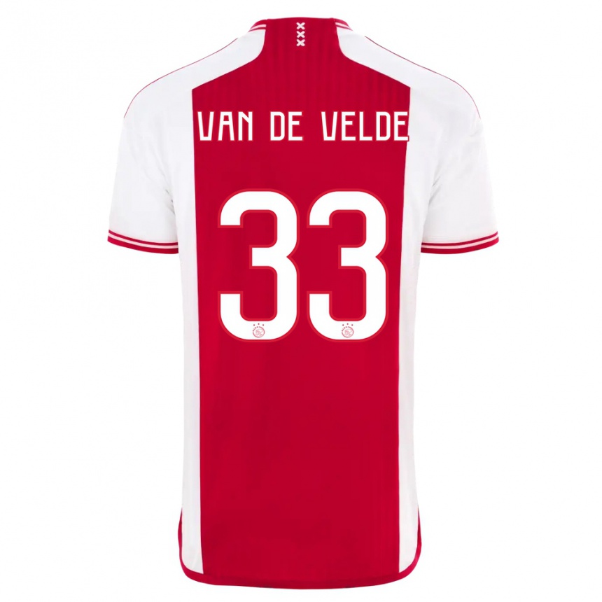 Niño Fútbol Camiseta Jonna Van De Velde #33 Rojo Blanco 1ª Equipación 2023/24