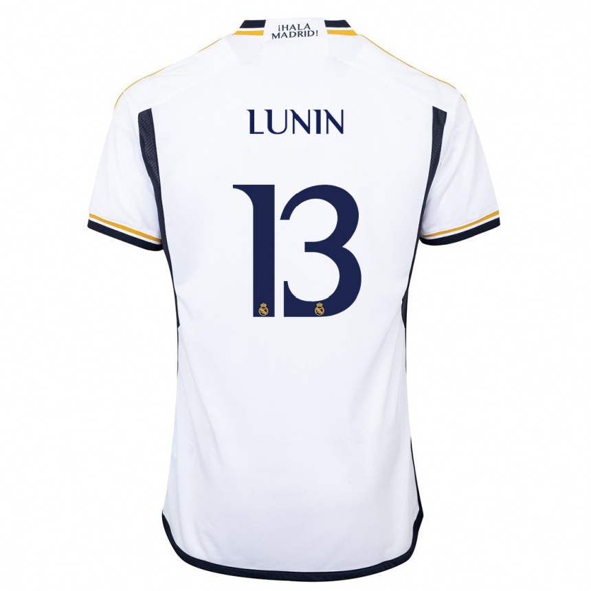 Niño Fútbol Camiseta Andriy Lunin #13 Blanco 1ª Equipación 2023/24