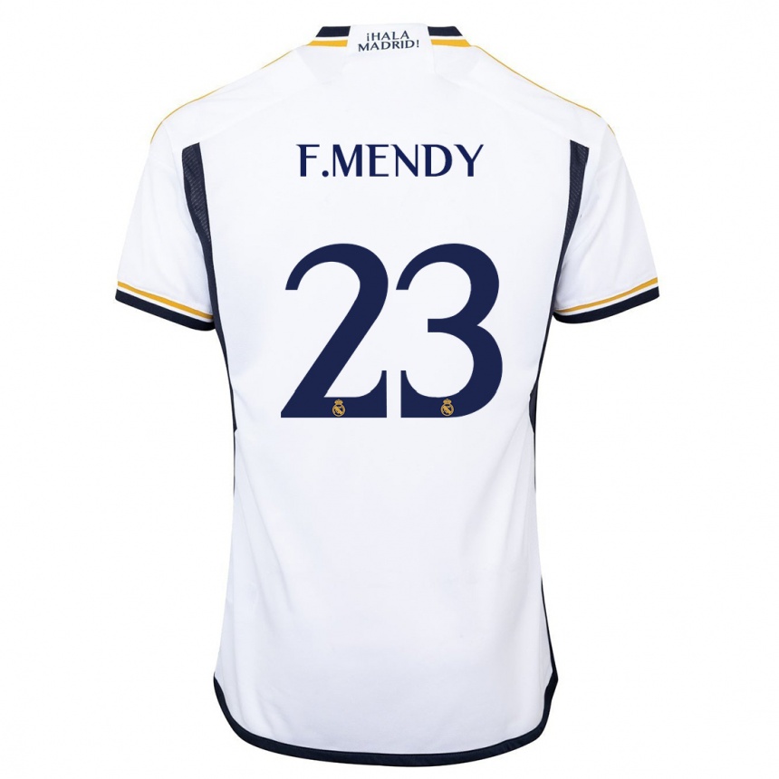 Niño Fútbol Camiseta Ferland Mendy #23 Blanco 1ª Equipación 2023/24