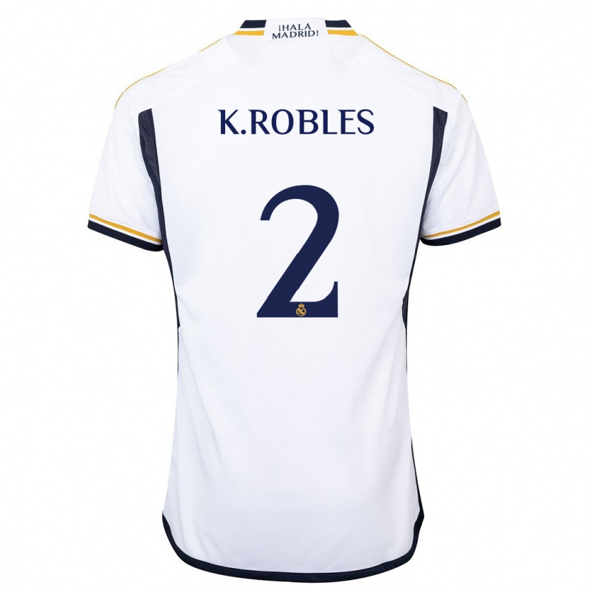 Niño Fútbol Camiseta Kenti Robles #2 Blanco 1ª Equipación 2023/24