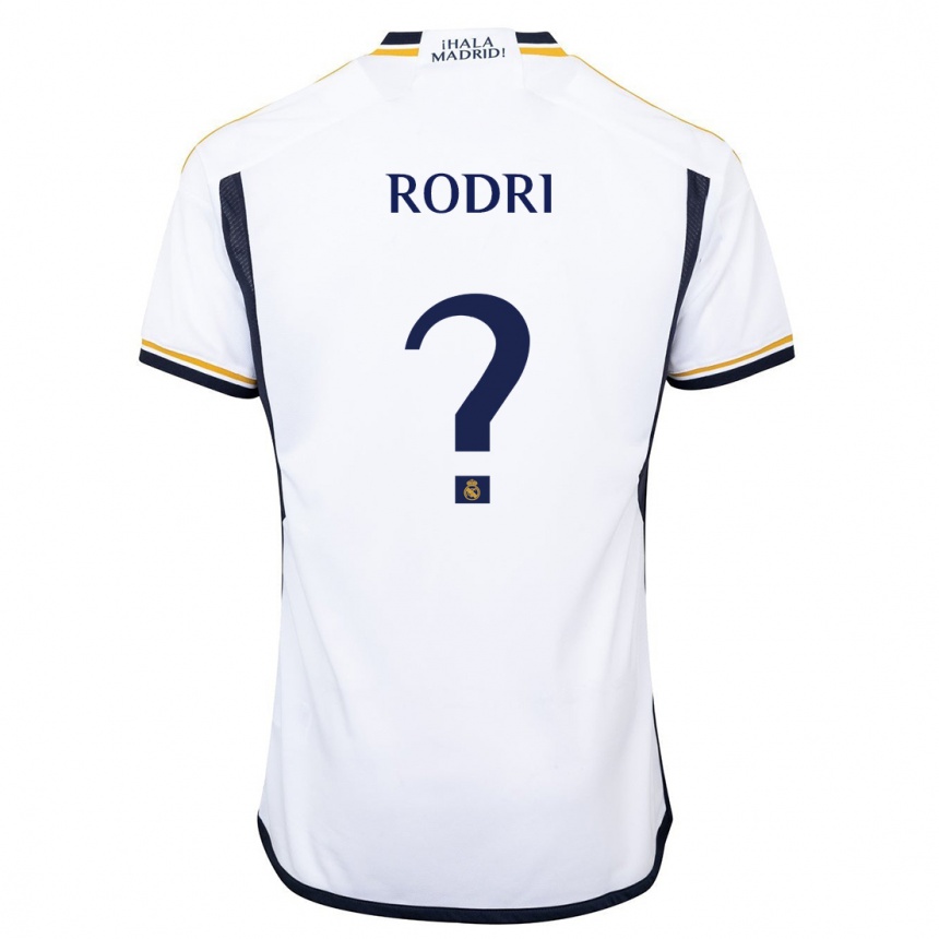 Niño Fútbol Camiseta Rodri #0 Blanco 1ª Equipación 2023/24