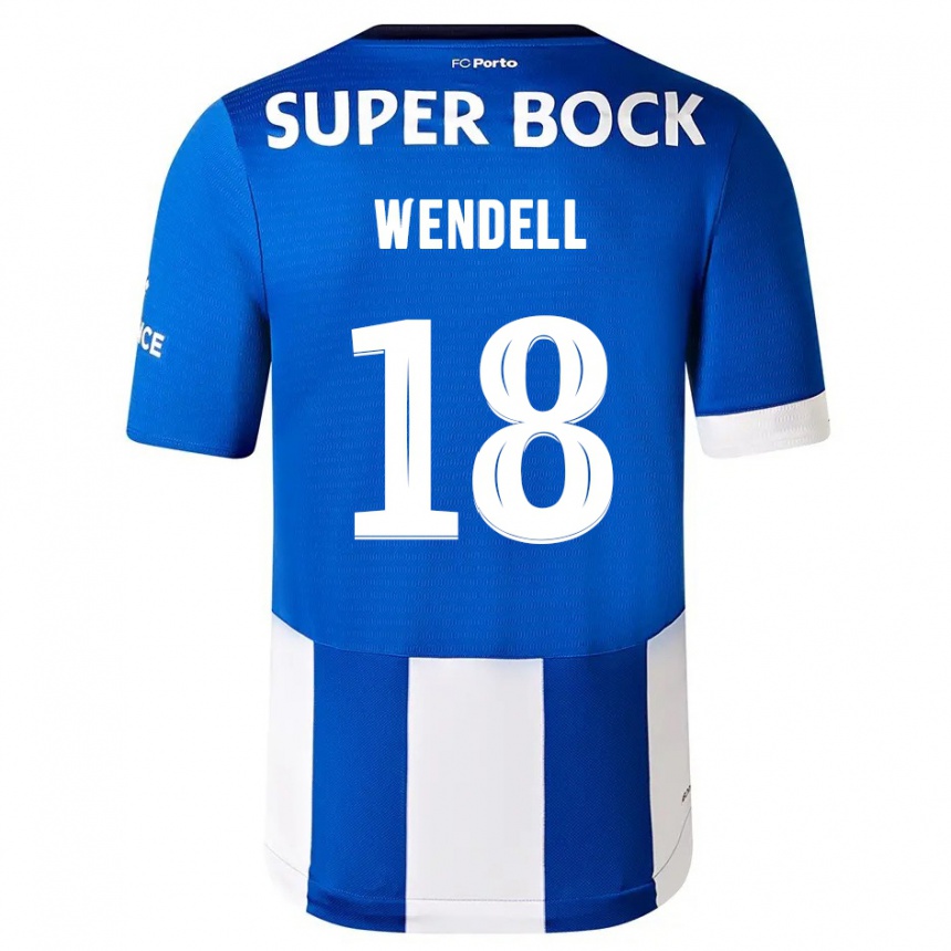 Niño Fútbol Camiseta Wendell #18 Azul Blanco 1ª Equipación 2023/24