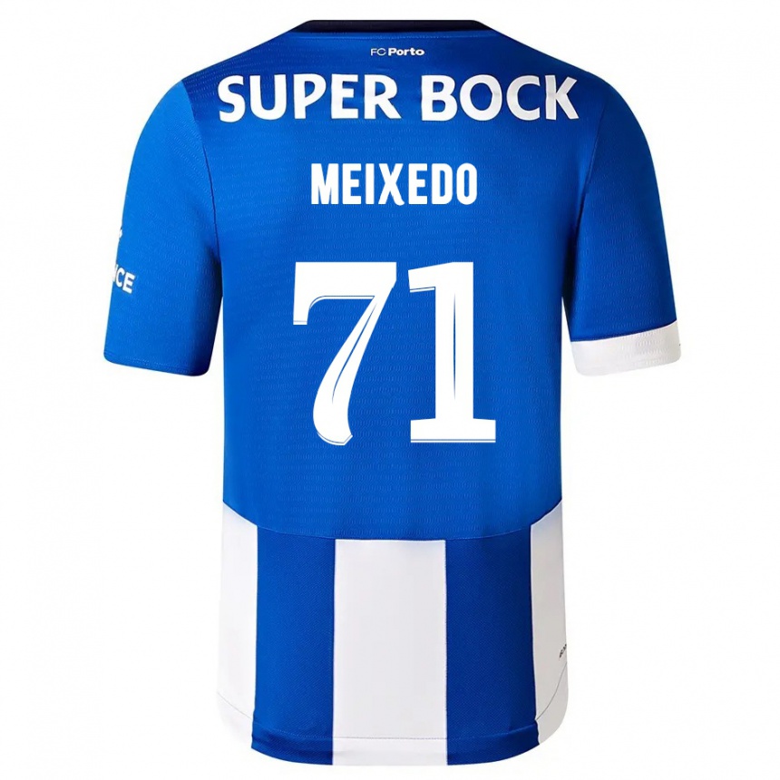 Niño Fútbol Camiseta Francisco Meixedo #71 Azul Blanco 1ª Equipación 2023/24