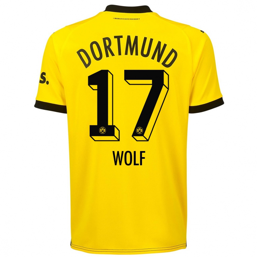 Niño Fútbol Camiseta Marius Wolf #17 Amarillo 1ª Equipación 2023/24