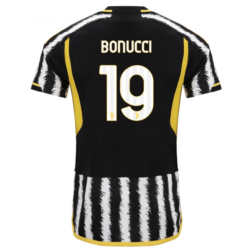Niño Fútbol Camiseta Leonardo Bonucci #19 Blanco Negro 1ª Equipación 2023/24
