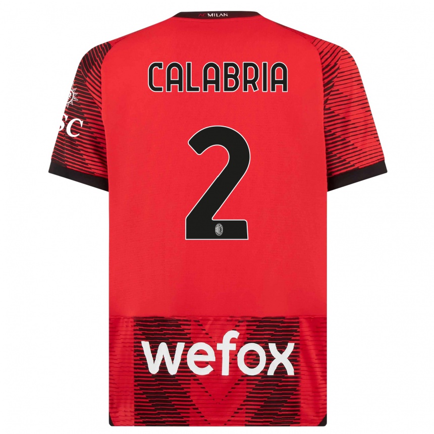 Niño Fútbol Camiseta Davide Calabria #2 Negro Rojo 1ª Equipación 2023/24