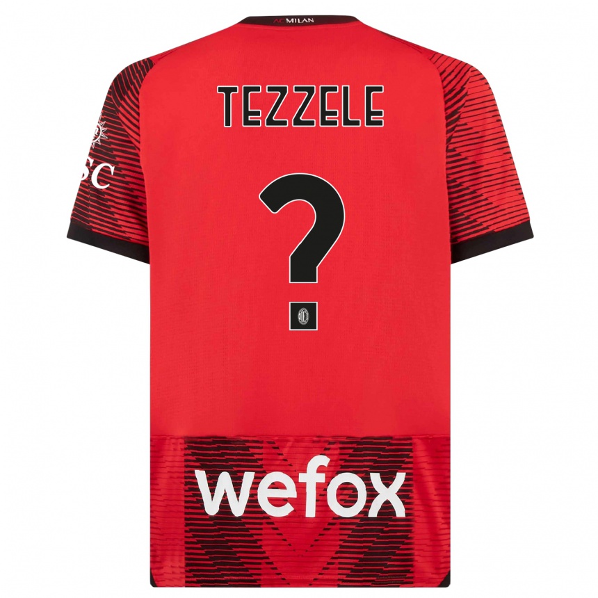 Niño Fútbol Camiseta Matteo Tezzele #0 Negro Rojo 1ª Equipación 2023/24