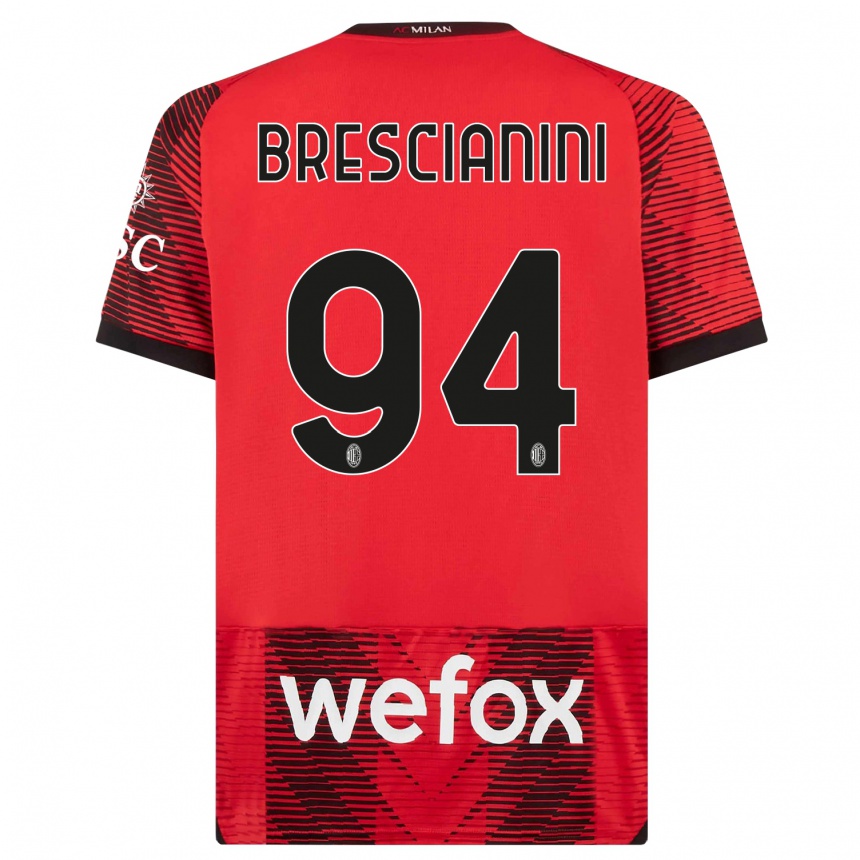 Niño Fútbol Camiseta Marco Brescianini #94 Negro Rojo 1ª Equipación 2023/24