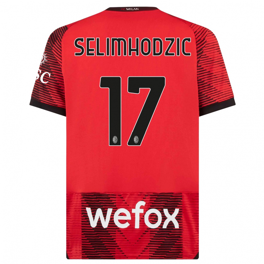 Niño Fútbol Camiseta Noa Selimhodzic #17 Negro Rojo 1ª Equipación 2023/24