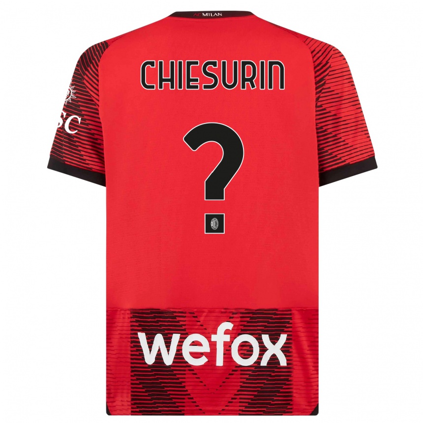 Niño Fútbol Camiseta Alberto Chiesurin #0 Negro Rojo 1ª Equipación 2023/24