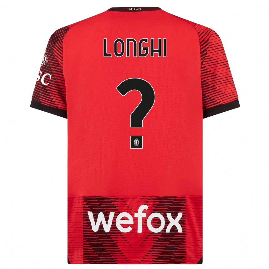 Niño Fútbol Camiseta Jordan Longhi #0 Negro Rojo 1ª Equipación 2023/24