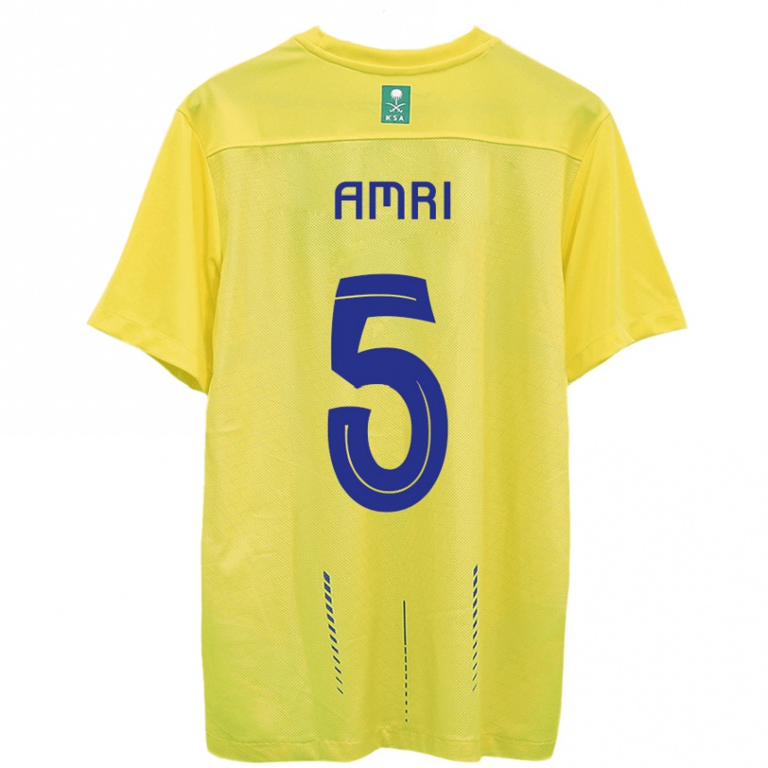 Niño Fútbol Camiseta Abdulelah Al-Amri #5 Amarillo 1ª Equipación 2023/24