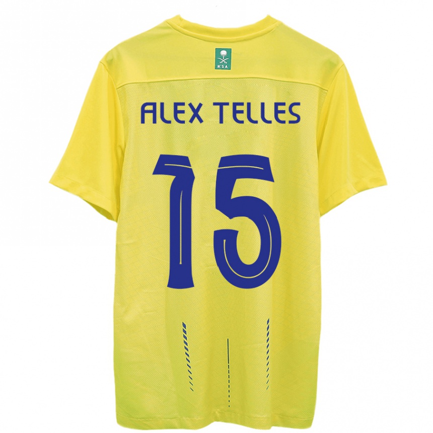 Niño Fútbol Camiseta Alex Telles #15 Amarillo 1ª Equipación 2023/24