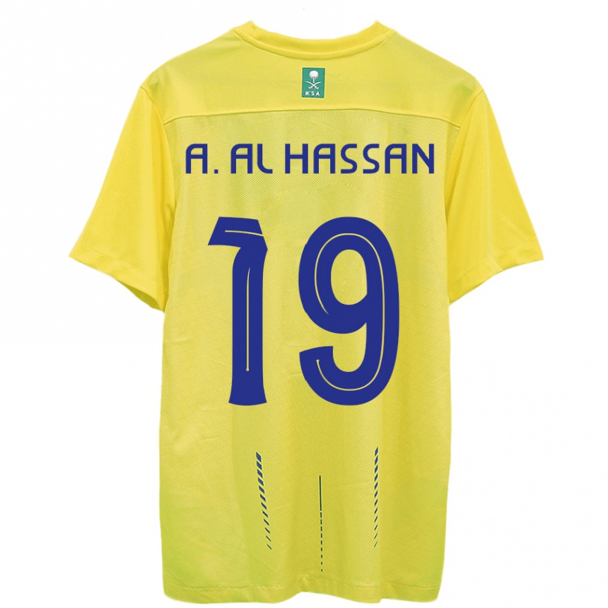 Niño Fútbol Camiseta Ali Al-Hassan #19 Amarillo 1ª Equipación 2023/24