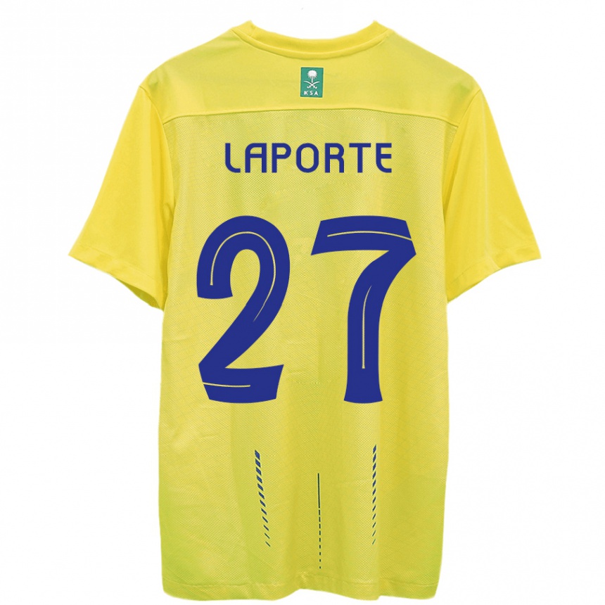 Niño Fútbol Camiseta Aymeric Laporte #27 Amarillo 1ª Equipación 2023/24