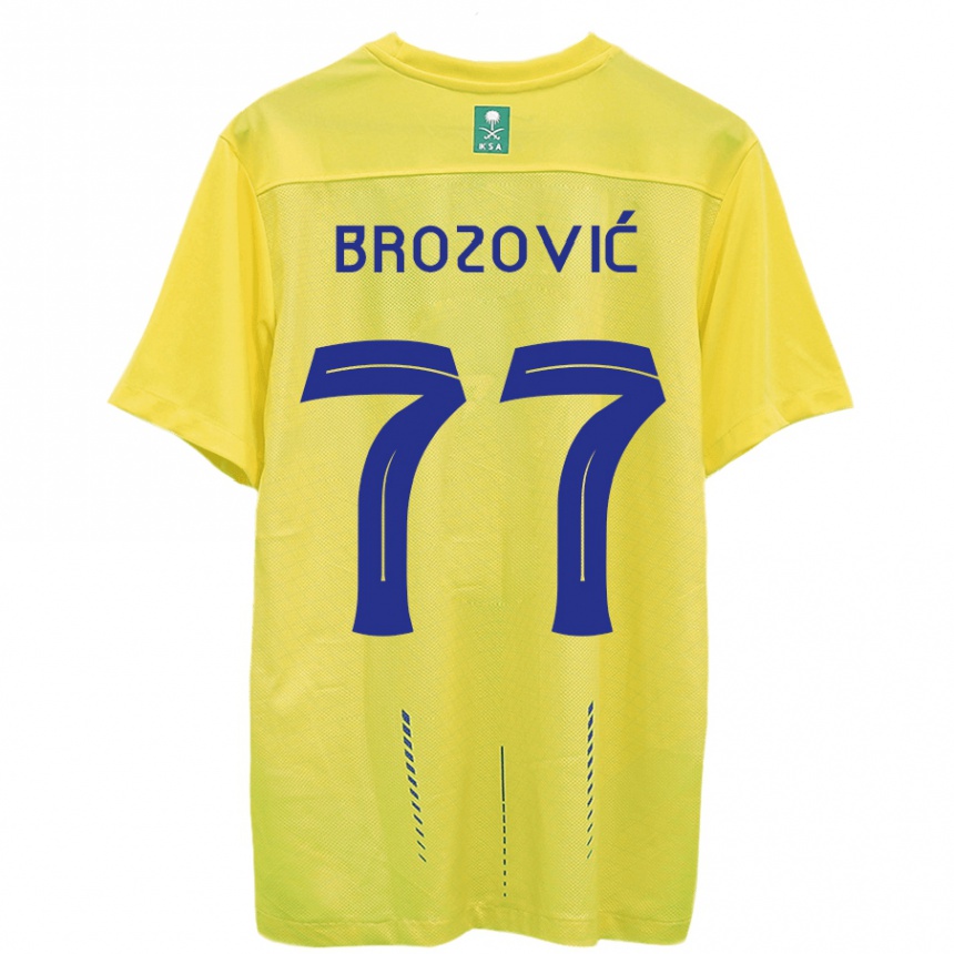 Niño Fútbol Camiseta Marcelo Brozovic #77 Amarillo 1ª Equipación 2023/24