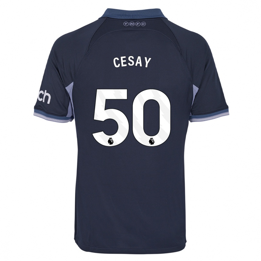 Niño Fútbol Camiseta Kallum Cesay #50 Azul Oscuro 2ª Equipación 2023/24