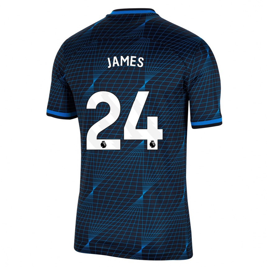 Niño Fútbol Camiseta Reece James #24 Azul Oscuro 2ª Equipación 2023/24