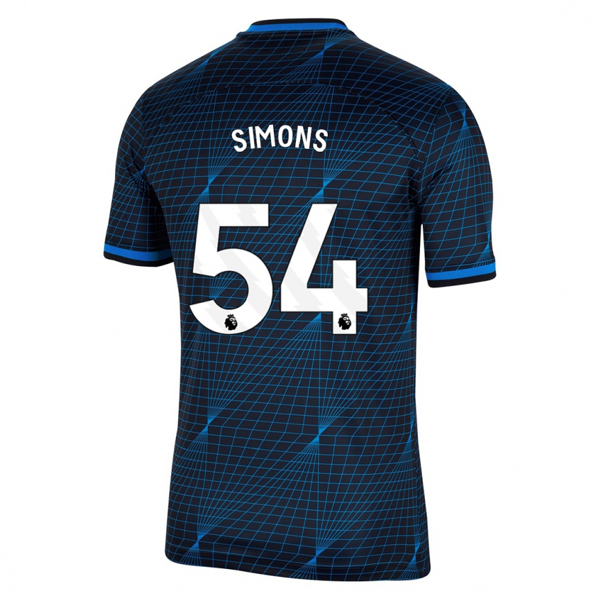 Niño Fútbol Camiseta Xavier Simons #54 Azul Oscuro 2ª Equipación 2023/24