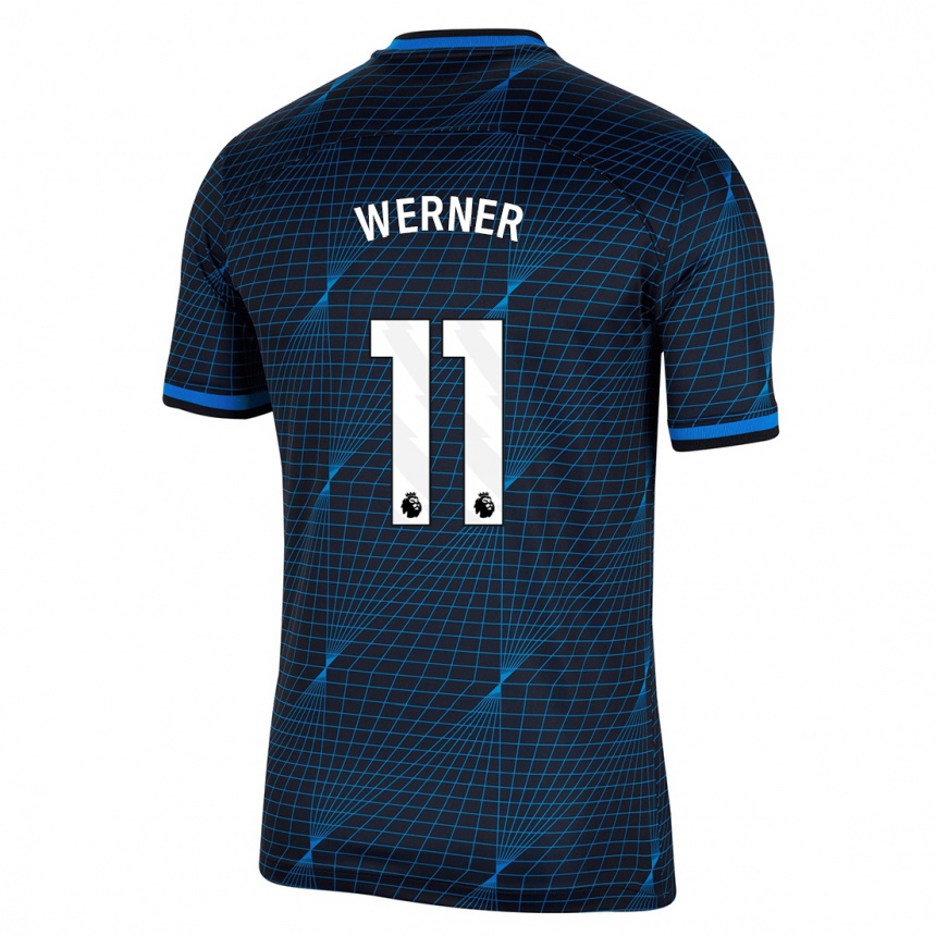 Niño Fútbol Camiseta Timo Werner #11 Azul Oscuro 2ª Equipación 2023/24