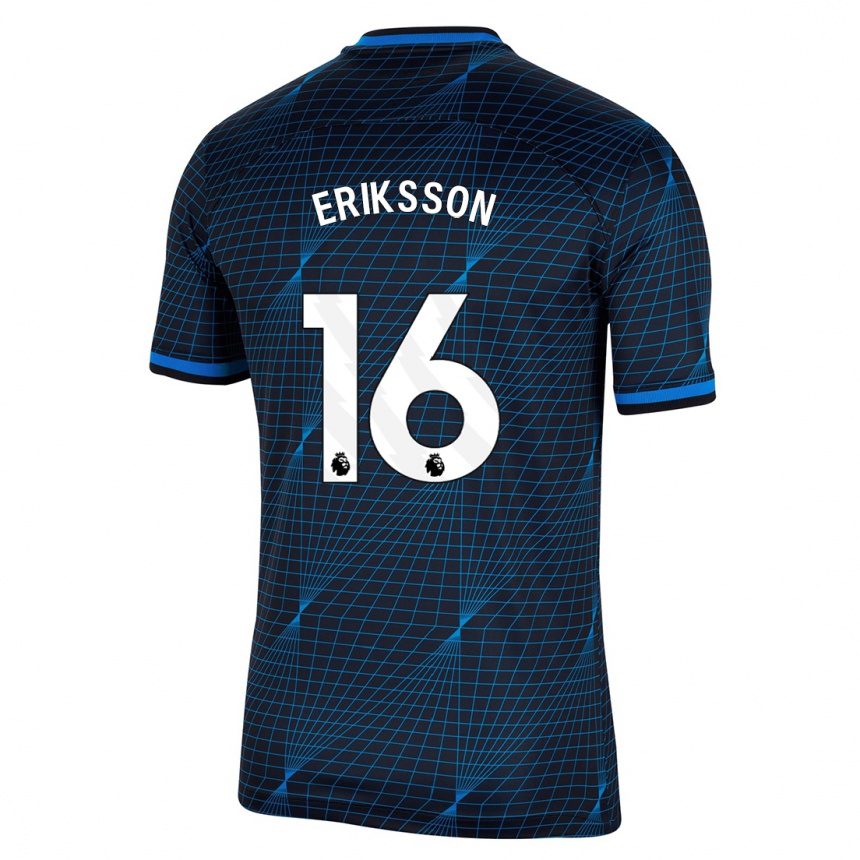 Niño Fútbol Camiseta Magdalena Eriksson #16 Azul Oscuro 2ª Equipación 2023/24