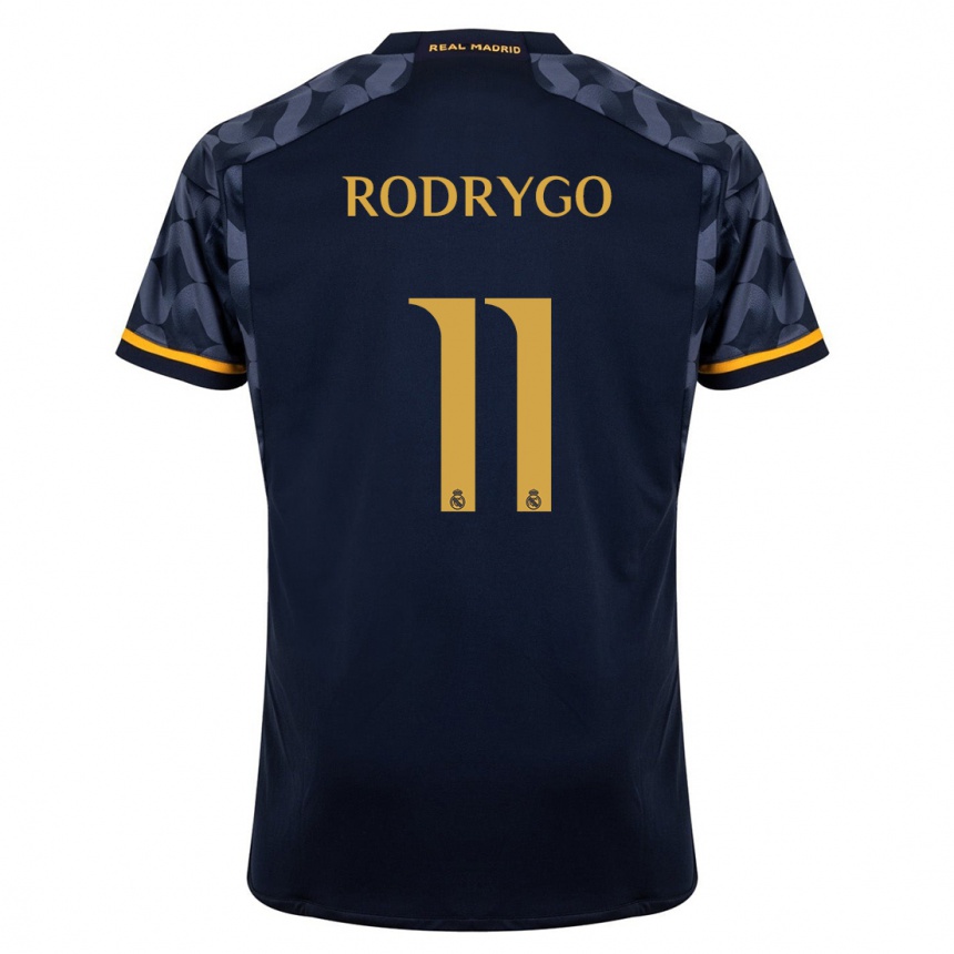 Niño Fútbol Camiseta Rodrygo #11 Azul Oscuro 2ª Equipación 2023/24