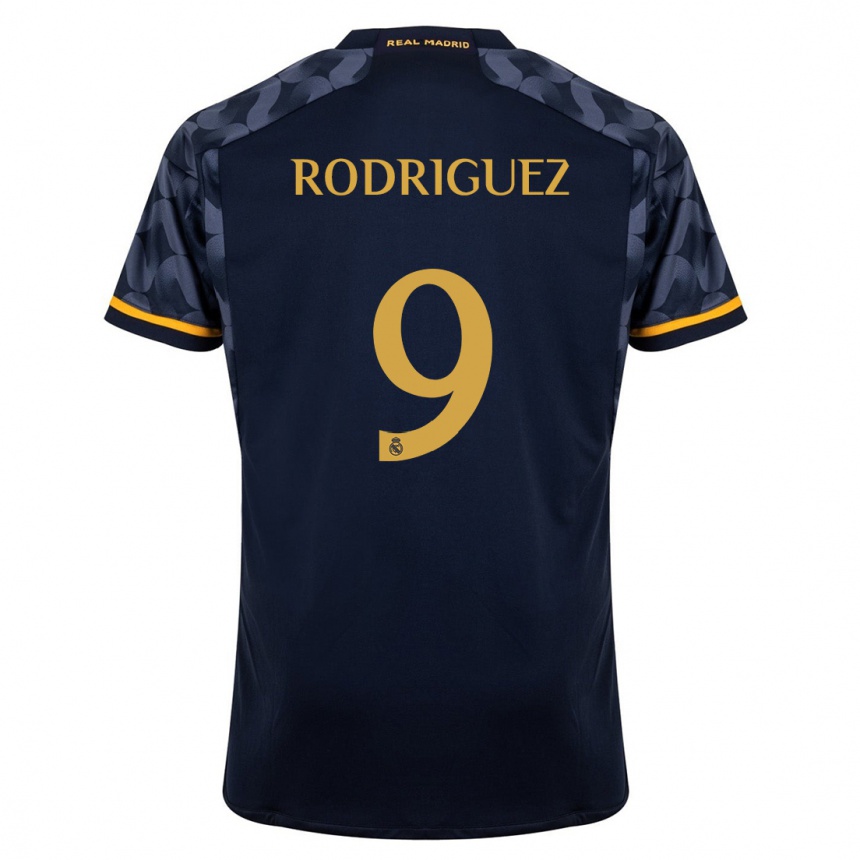 Niño Fútbol Camiseta Alvaro Rodriguez #9 Azul Oscuro 2ª Equipación 2023/24