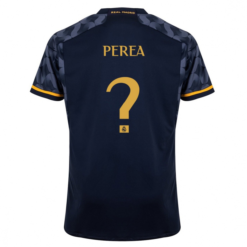 Niño Fútbol Camiseta Cristian Perea #0 Azul Oscuro 2ª Equipación 2023/24