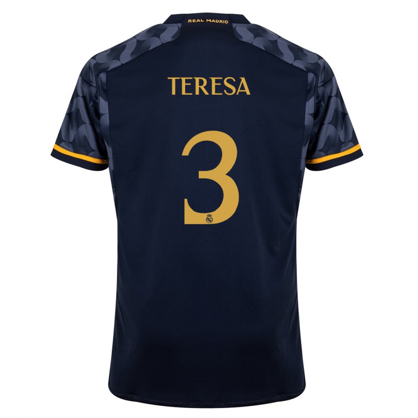 Niño Fútbol Camiseta Teresa Abelleira #3 Azul Oscuro 2ª Equipación 2023/24