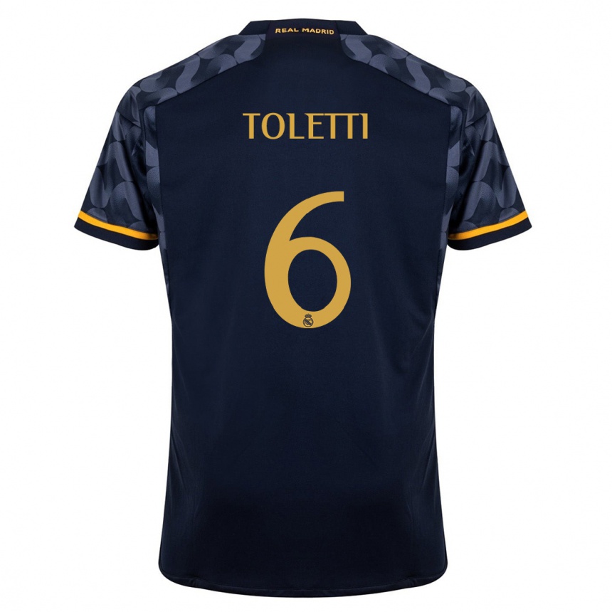 Niño Fútbol Camiseta Sandie Toletti #6 Azul Oscuro 2ª Equipación 2023/24