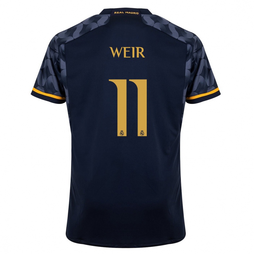 Niño Fútbol Camiseta Caroline Weir #11 Azul Oscuro 2ª Equipación 2023/24