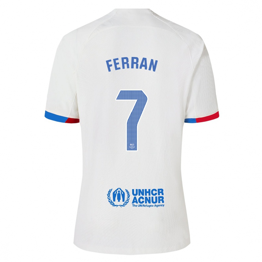 Niño Fútbol Camiseta Ferran Torres #7 Blanco 2ª Equipación 2023/24