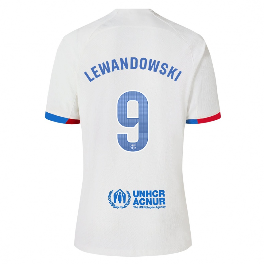 Niño Fútbol Camiseta Robert Lewandowski #9 Blanco 2ª Equipación 2023/24