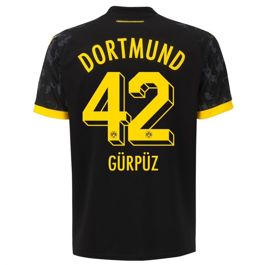Niño Fútbol Camiseta Goktan Gurpuz #42 Negro 2ª Equipación 2023/24