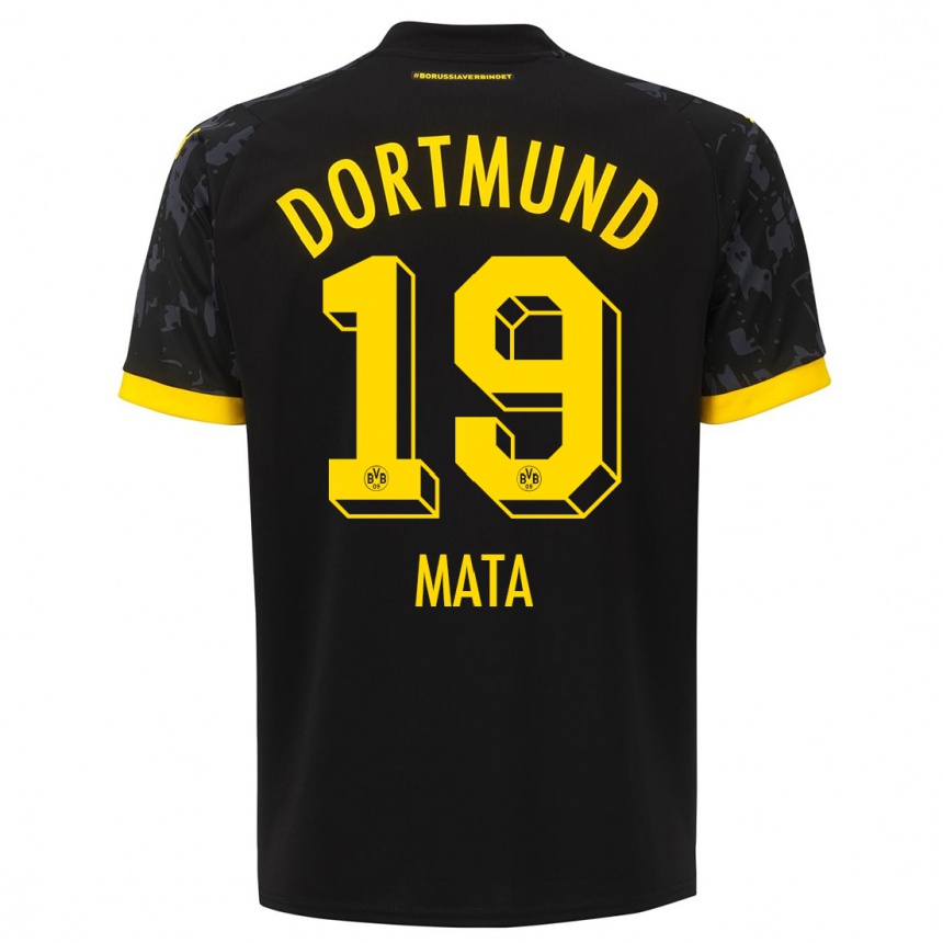 Niño Fútbol Camiseta Ken Mata #19 Negro 2ª Equipación 2023/24