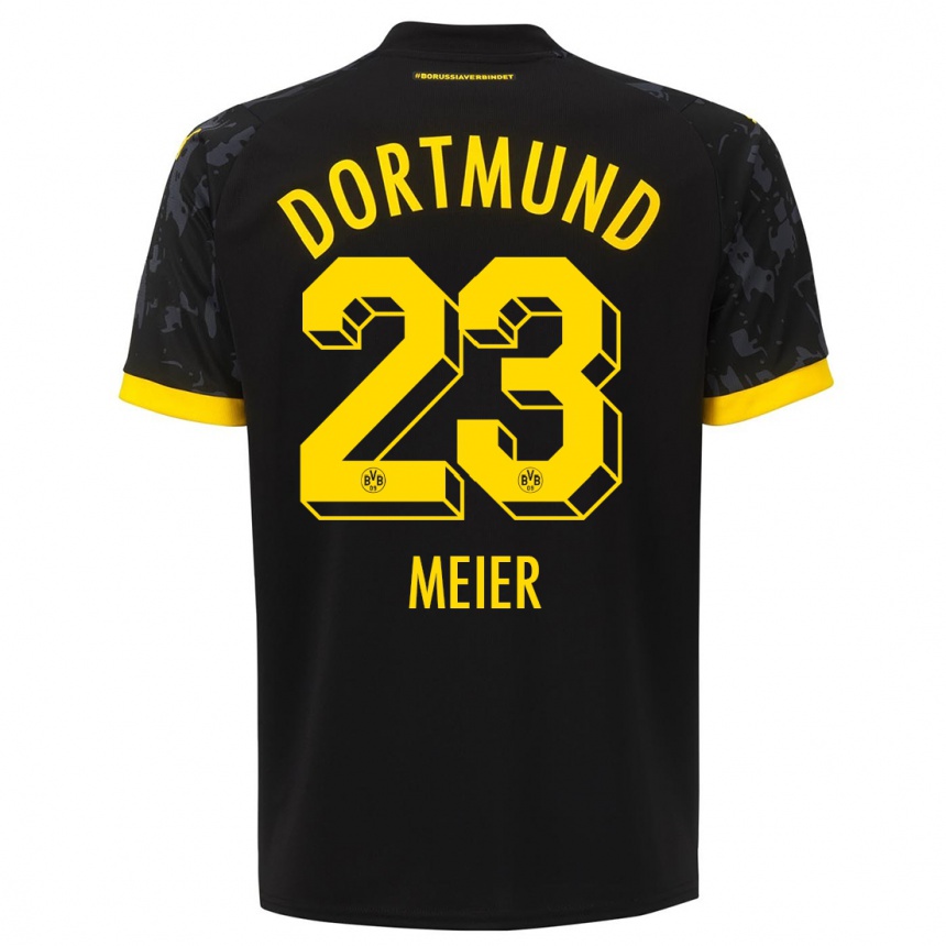 Niño Fútbol Camiseta Maximilian Meier #23 Negro 2ª Equipación 2023/24