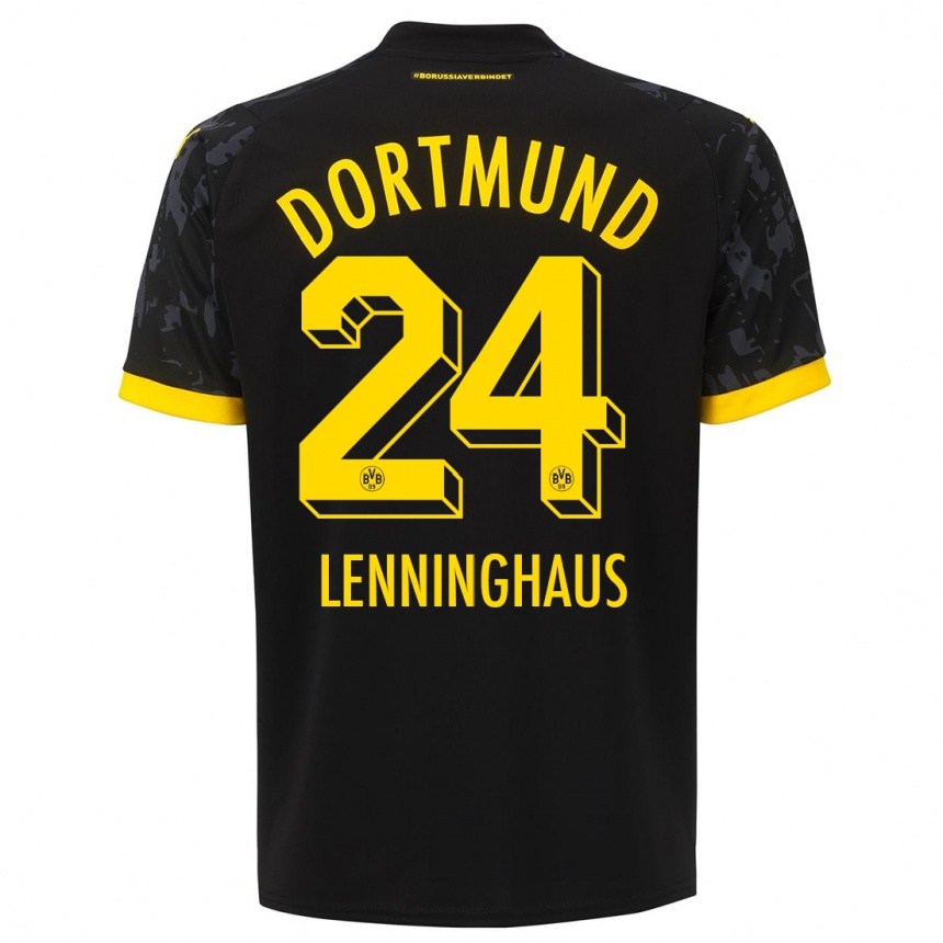 Niño Fútbol Camiseta Mika Lenninghaus #24 Negro 2ª Equipación 2023/24