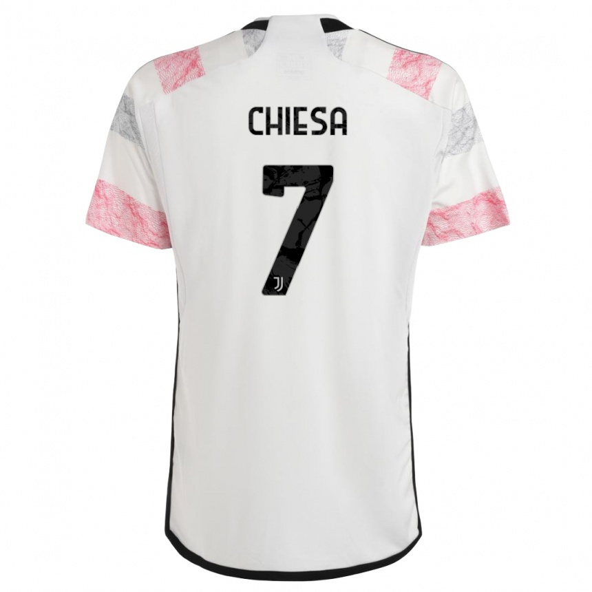 Niño Fútbol Camiseta Federico Chiesa #7 Blanco Rosa 2ª Equipación 2023/24
