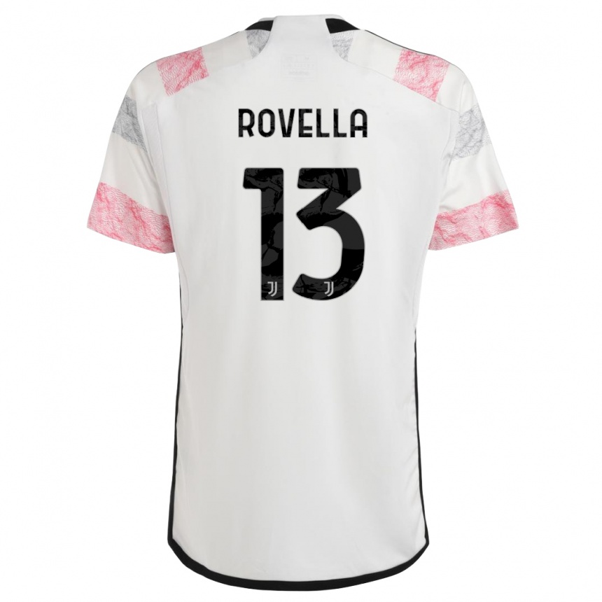 Niño Fútbol Camiseta Nicolo Rovella #13 Blanco Rosa 2ª Equipación 2023/24