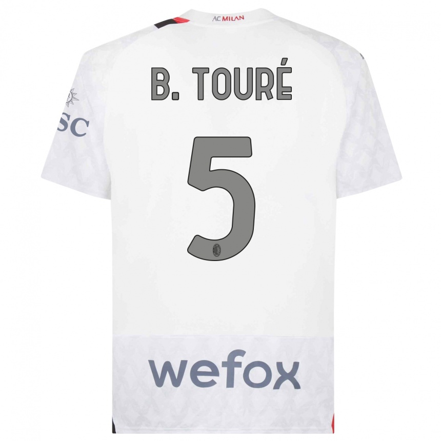 Niño Fútbol Camiseta Fode Ballo-Toure #5 Blanco 2ª Equipación 2023/24