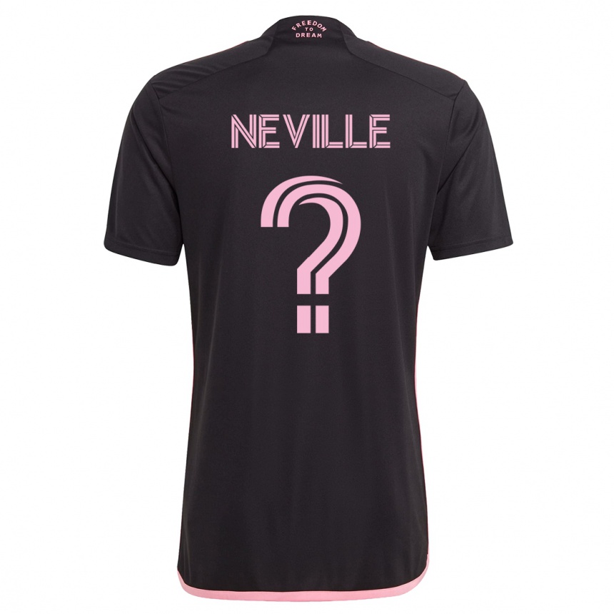 Niño Fútbol Camiseta Harvey Neville #0 Negro 2ª Equipación 2023/24