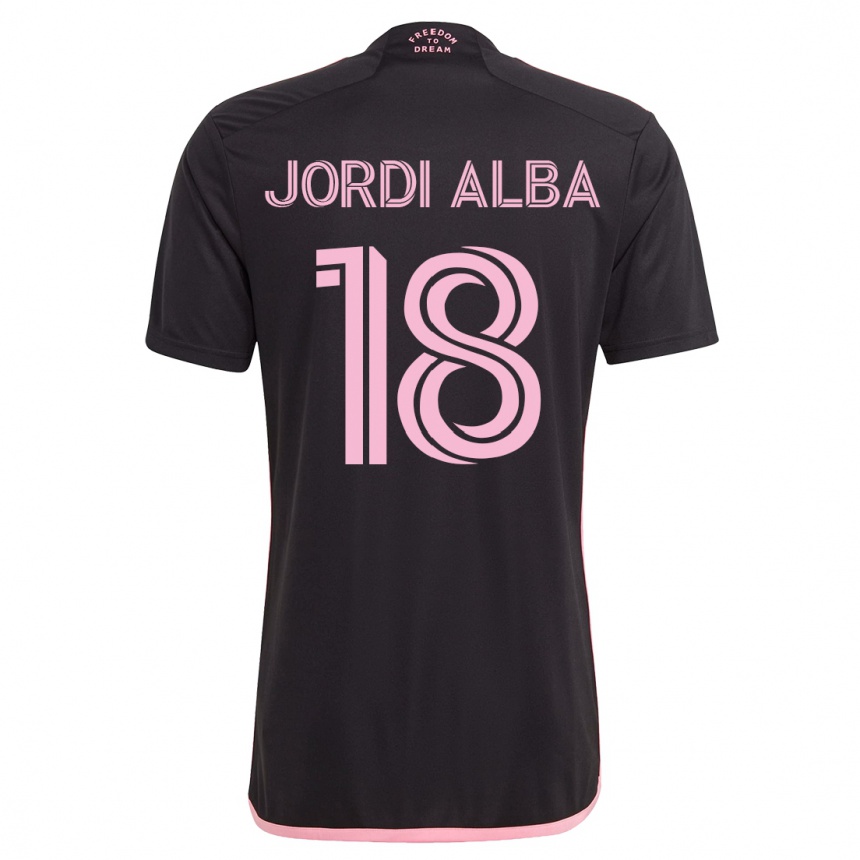Niño Fútbol Camiseta Jordi Alba #18 Negro 2ª Equipación 2023/24