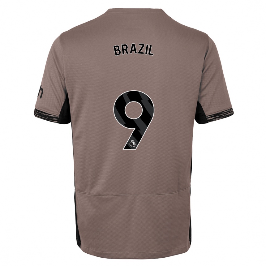 Niño Fútbol Camiseta Ellie Brazil #9 Beige Obscuro Equipación Tercera 2023/24