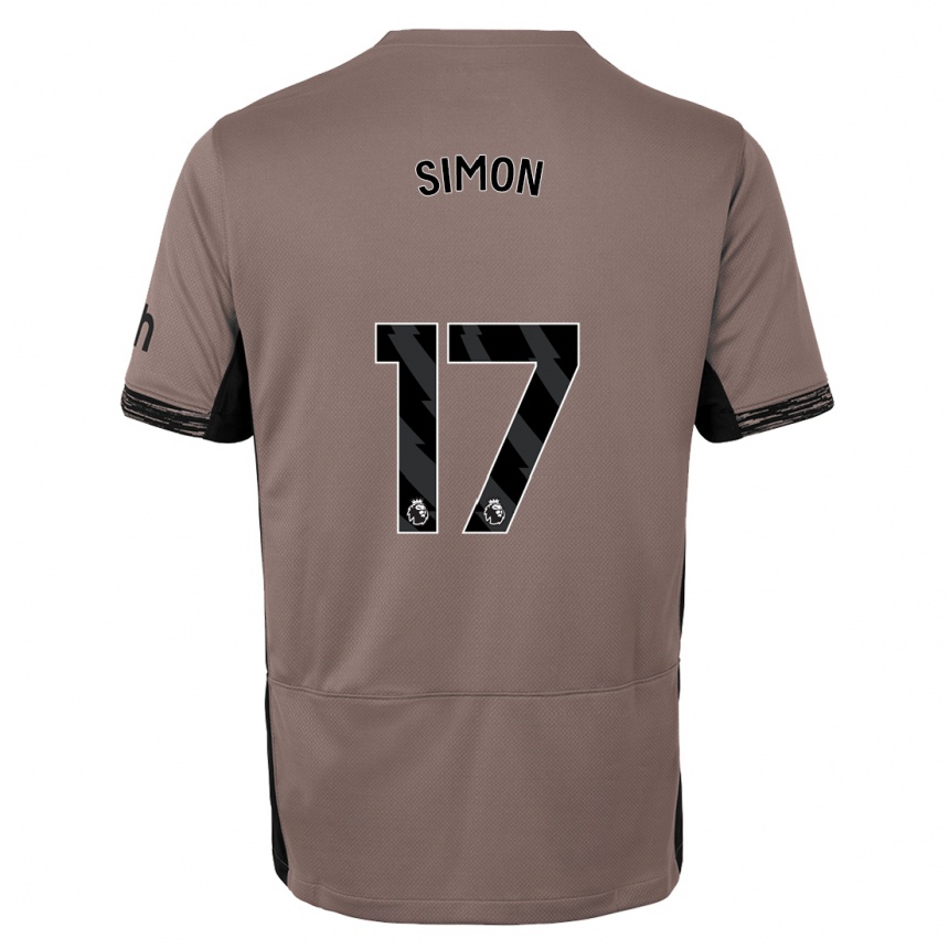 Niño Fútbol Camiseta Kyah Simon #17 Beige Obscuro Equipación Tercera 2023/24