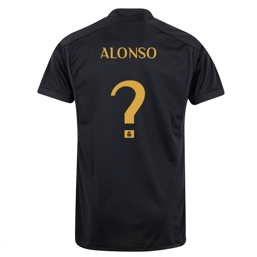 Niño Fútbol Camiseta Borja Alonso #0 Negro Equipación Tercera 2023/24
